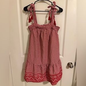 Tiered Gingham Swing Mini Dress